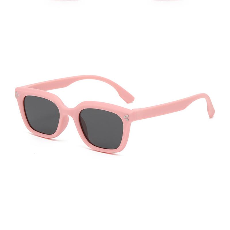New Kids Square Frame Retro Sunglasses Soft Silicone Trendy UV Protection 23054