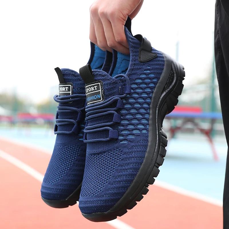 

Men Sports Running Black Jogging Shoes Casual Sneakers Outdoor Breathable Mesh for Women Light Shock-absorption Black Tennis 36 синий