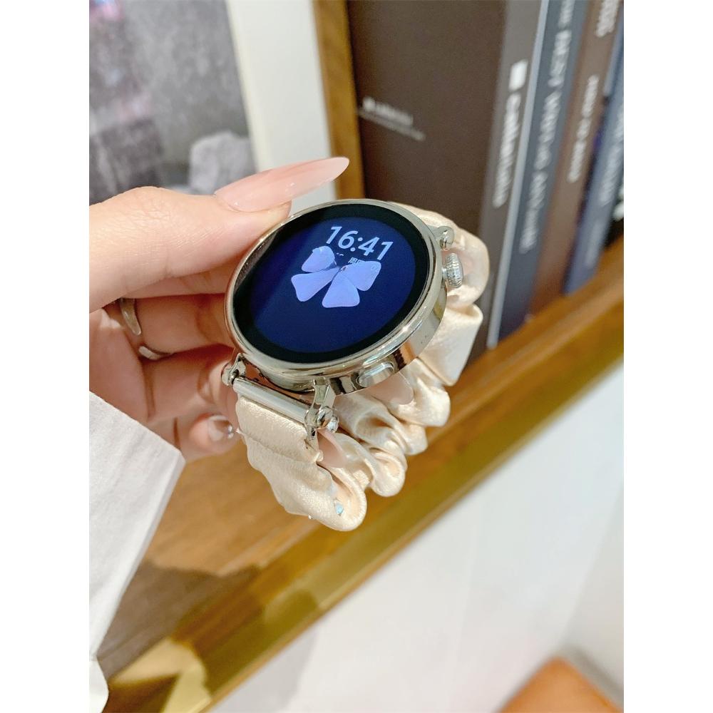 Universal 18/20/22mm Bling Rhinestone Elastic Stretchy Band for Samsung Watch4/5/6/Huawei GT4/GT3/Watch 4/Amazfit GTR4/Stratos/Garmin Venu/Fenix 7 18mm бежевый