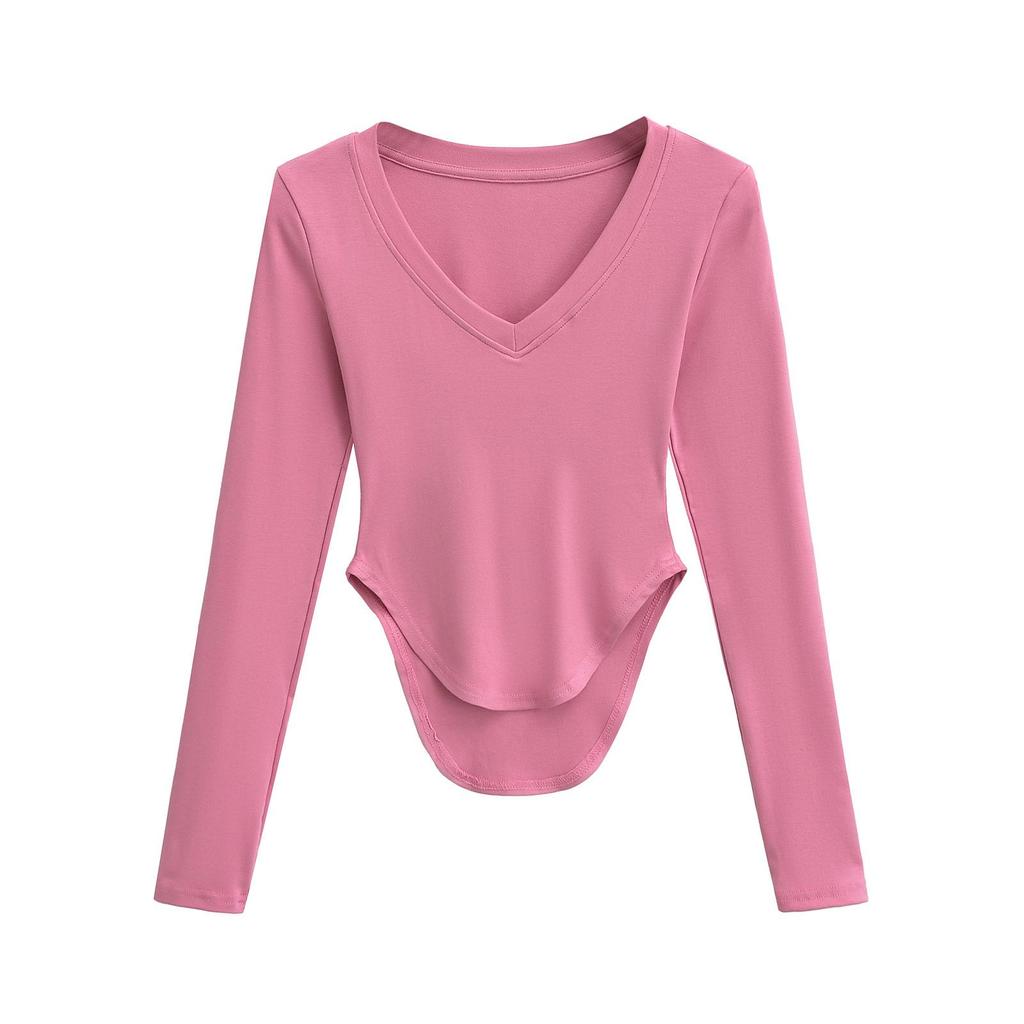 Spicy Girl Sweetheart Neck Slimming Long Sleeve Fitness Top for Women - Spring/Summer Collection