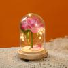 Rose immortal flower glass cover tabletop ornament Christmas atmosphere light birthday gift exquisite glass cover gold leaf flower