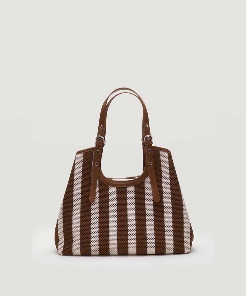 Talli Low Stripe Tote Bag_Brown
