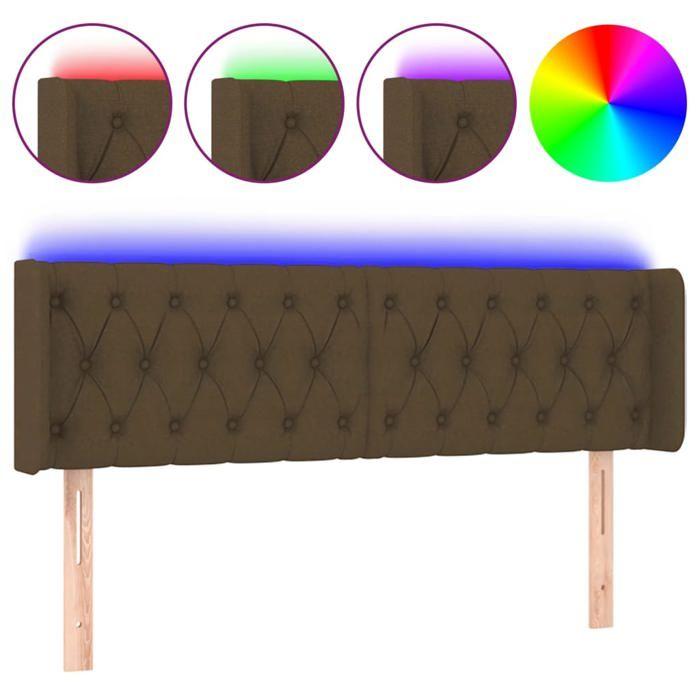 VidaXL LED Headboard Bedroom Furniture Double Bed Accessory Head of Bed Frame Interior Dark Brown 3123581