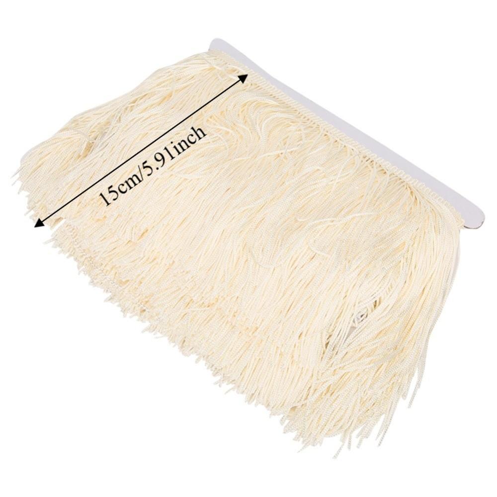 1pcs 6inch Wide Fringe Tassel Trim 10 Yards Long Stage Clothing Polyester Lace Trim  Sewing Supplies бежевый