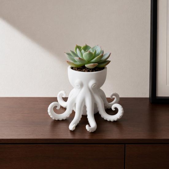 Porch Flowerpot 3D Printed Octopus Vase, Shaped Flowerpot, Creative Planter Pot, Plant Pot Funny Animal Statue for Indoor Outdoor Plants Garden