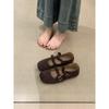 Vintage matte word with ugly cute Mary Jane shoes late evening breeze flat ballet shoes