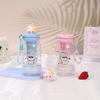 Water bottle summer cute raccoon straws cup tea separation anti-drop wear-resistant plastic cup student portable cup