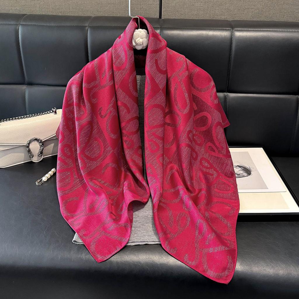 Spring Tencel Cotton Silk Scarf Fashion Classic Big Brand Style Square Scarf Shawl Women High-End Scarf Women