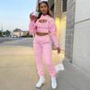 Fashion, Women's Clothing, Plush, Solid Color, Hooded Sweatshirt, Long Sleeved Drawstring, Long Pants Vest, Three Piece Set