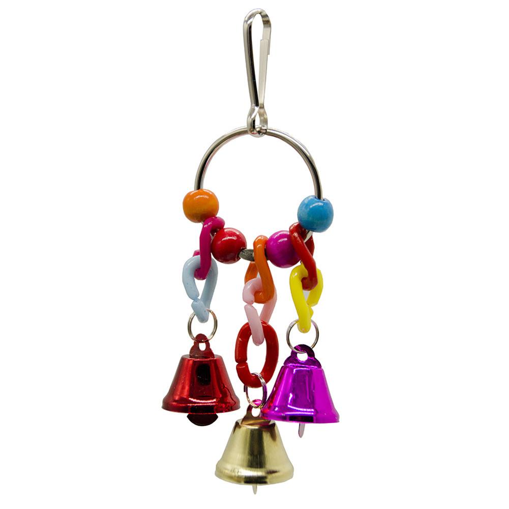 Metal Bell String For Parrot Bird Supplies Parrot Toy Jingle Bell Toy With Hanging Buckle