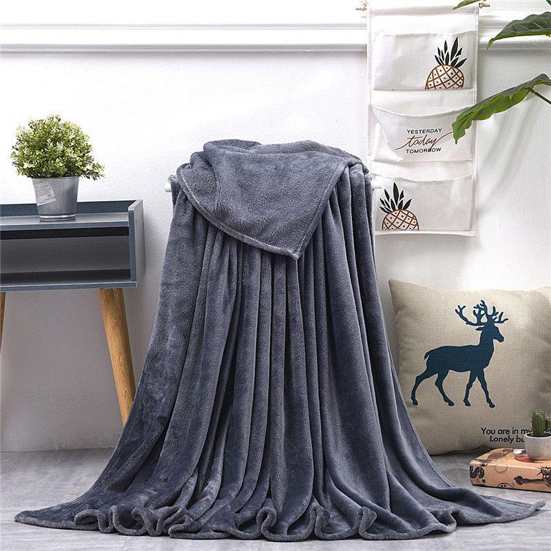 Sumptuous 22 Solid Colors Flannel Plush Fleece Blanket Perfect For Sofa Relaxation
