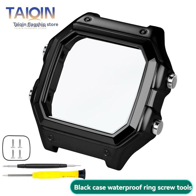 AE1200 Watch Case For Casio 3299 AE-1200WH Stainless Steel Modified Metal Shell with Waterproof Ring Black Silver Watch Case