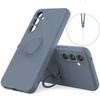 For Samsung Galaxy S25 FE Silicone Case with Strap Ring Kickstand Phone Cover