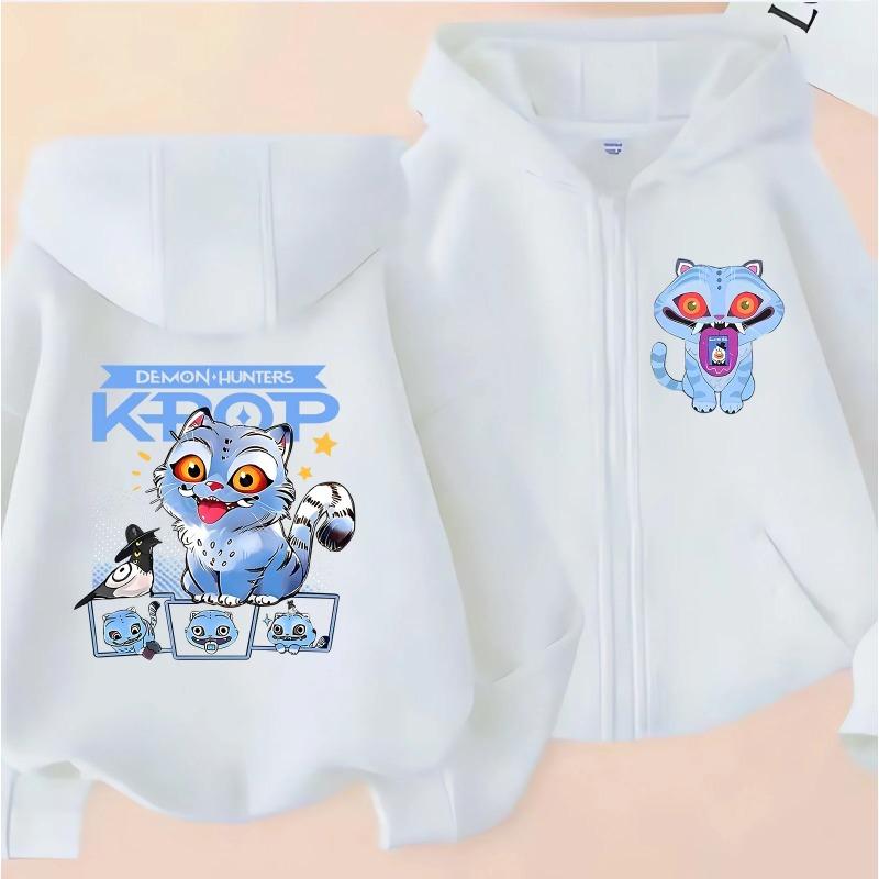 Kpop Demon Hunters Hoodie Children Clothes Kid Autumn Long Sleeve Sweatshirt Zipper Hoody Top