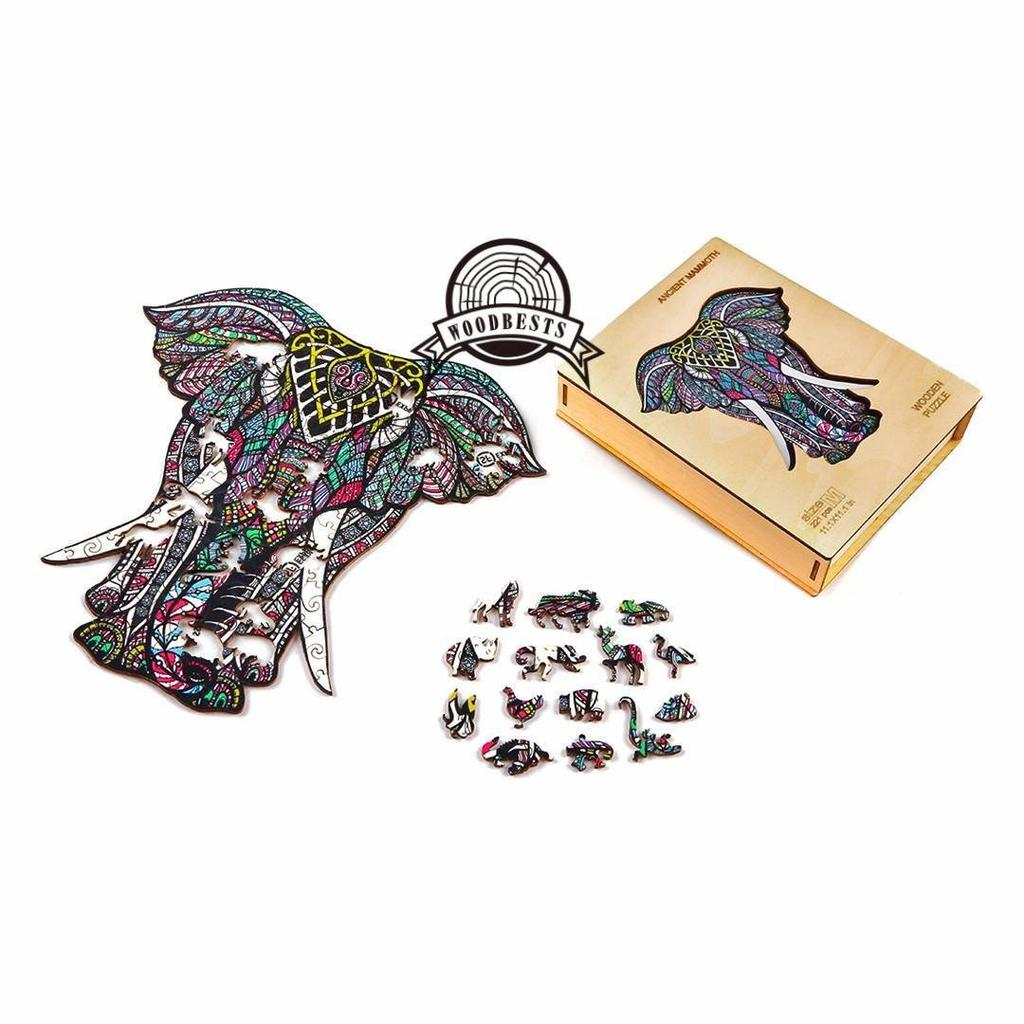 Puzzle drewniane antyczny mamut l