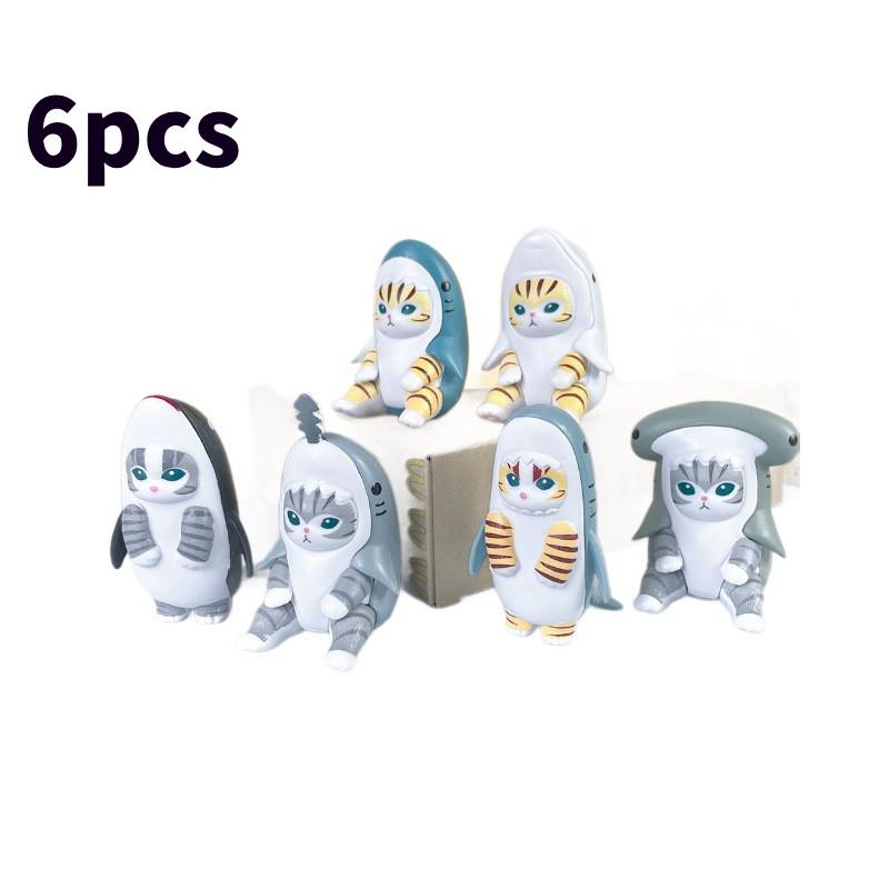 

Mofusand Серия Коты-Акулы ПВХ Фигурки Модели Игрушки Настольные Подарки Украшение