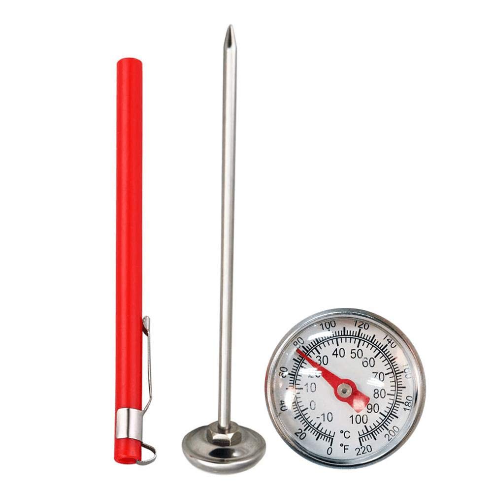 Food Grade Stainless Steel Coffee Milk Thermometer Dial Display 0 100 Celsius  Range Kitchen 127mm Temperature