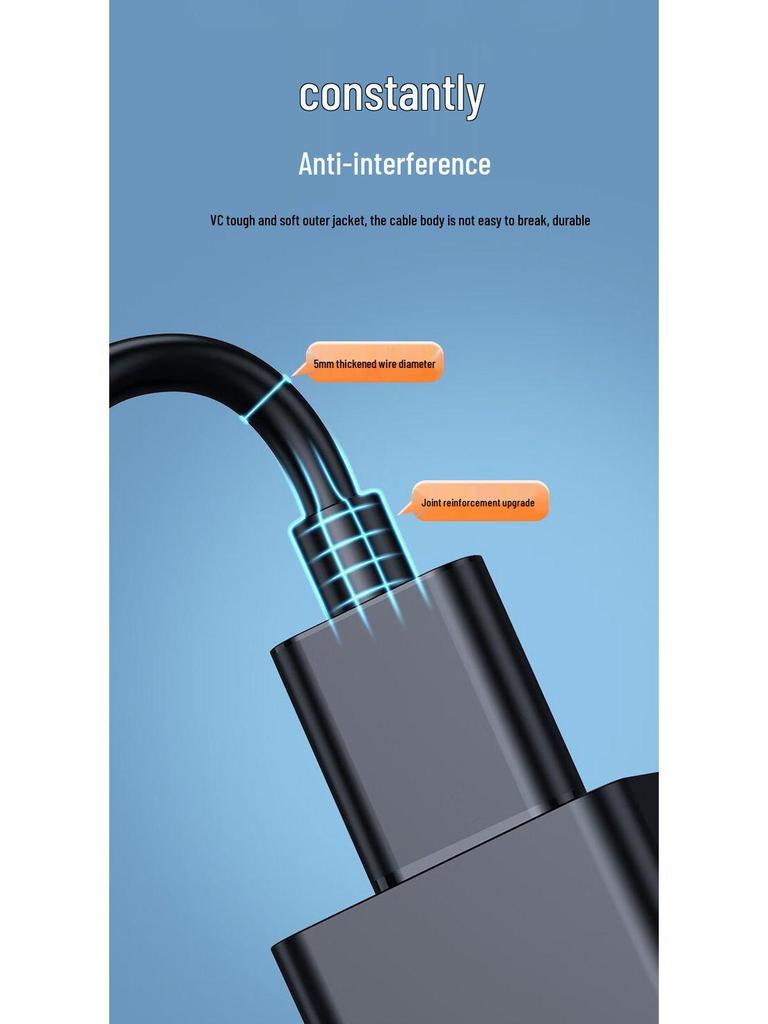 USB 4-Port Hub Extender with Long Cable for Laptop/Desktop