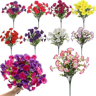 Fake Plants Artificial Pansy Flowers Fall Decor DIY Floral Eucalyptus Flower Bouquet Soft Realistic Simulated Violet Bouquet