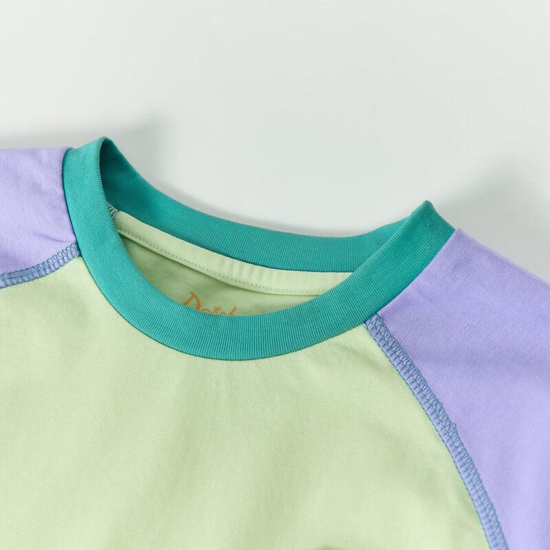 DESA Girls' 2026 Summer Color-block Raglan Short Sleeve T-Shirt
