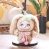 Ornaments Rabbit Plush Keychain Big Ear with Flower Bunny Plush Doll Pendant  Car Decor