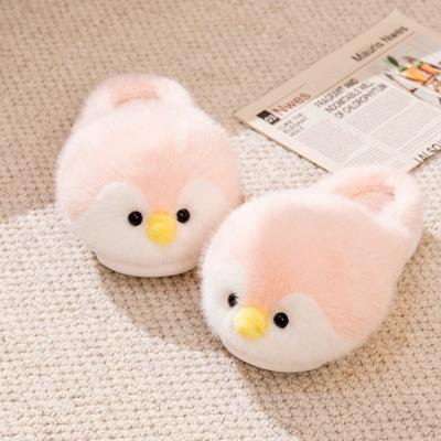 Fashion Lovely Cartoon Penguin Slippers Woman Home Keep Warm Shoes Winter Womens Animal Fur Slides Fluffy Indoor Slipper Lady Room Scuff