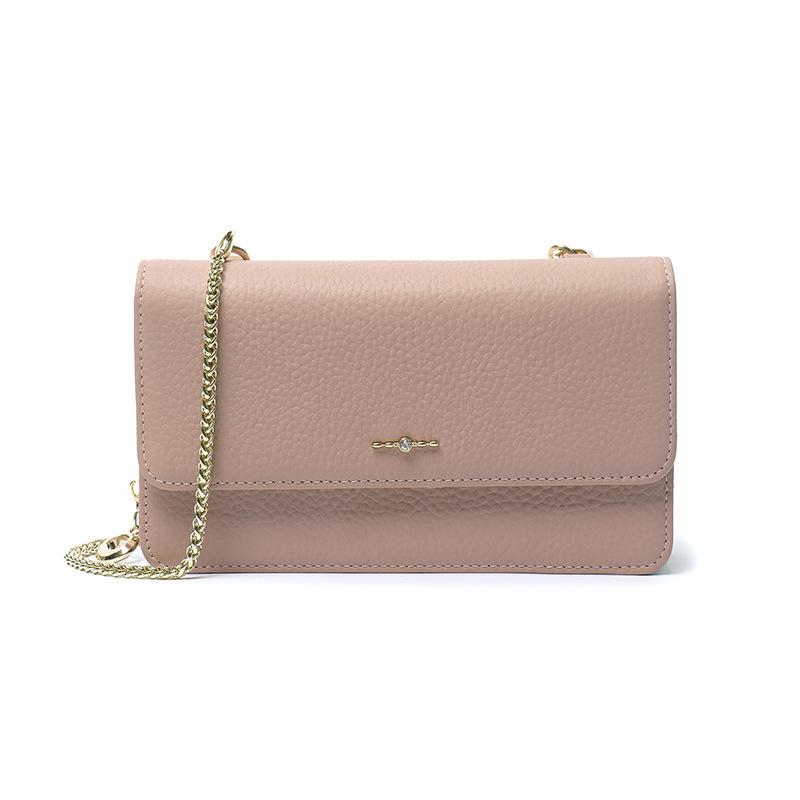 The First Layer Of Cowhide Is Small And Light Luxury Women'S Shoulder Messenger Bag Genuine Leather Multi-Functional Portable Dinner Bag, Red Envelope