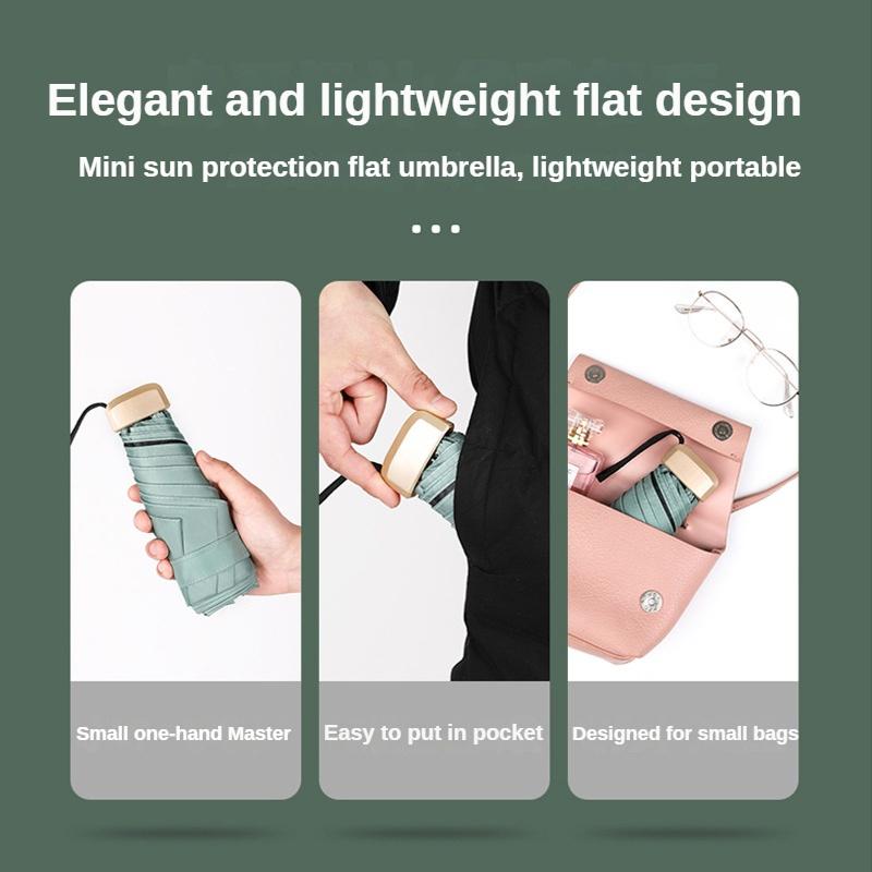 Mini Sun Umbrella, Small Pocket Umbrella, Folding Umbrella, Lightweight, Compact Pocket Umbrella