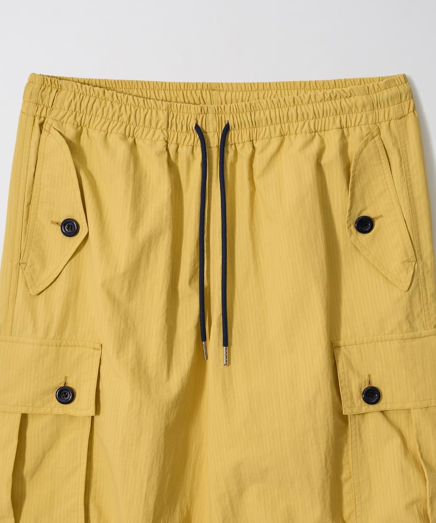 Gameoncheupaeb 8 Buttons Parachute Nylon Pants (Yellow)