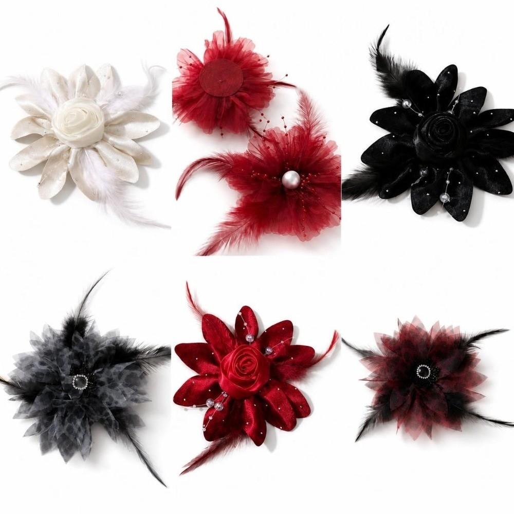 Multi Use Design Pearl Feather Hair Accessory Floral Clothing Accessory For Dress Decor