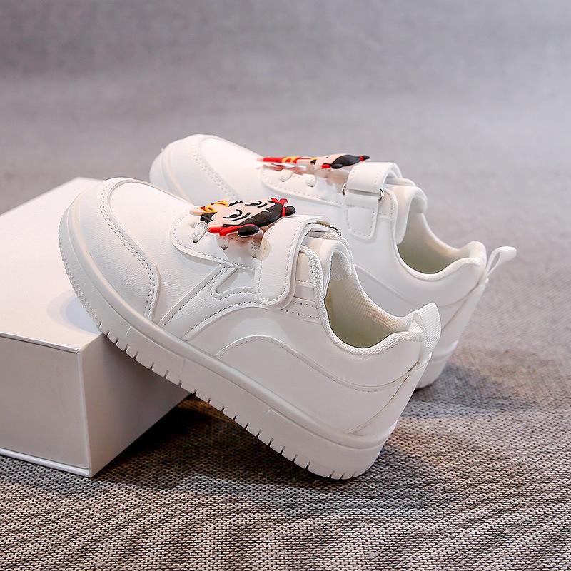 

Spring Low Top Casual Sneakers for Boys Girls Children Soft Sole Breathable White Shoes size 26