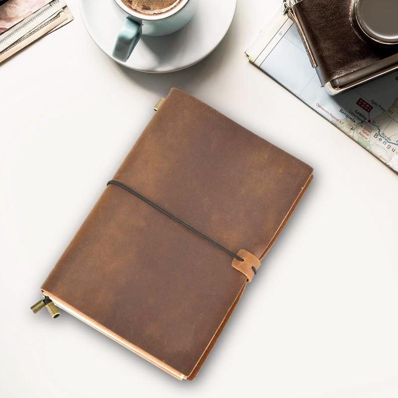 Promotional Diary Genuine Leather Notebook Cover Notebook Recycled Genuine Leather Journals (Brown,A5&A5)