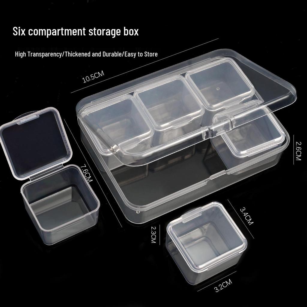 Nail Art Diamond Storage Box: Semi-Transparent, Single Opening, Plastic Organizer