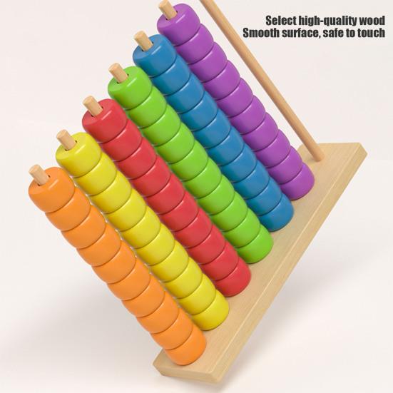 Beads Matching Stacking Toy Preschool Learning Color Recognition Rainbow Rings Game Boys Girls Educational Color Sorting Sequencing Toy