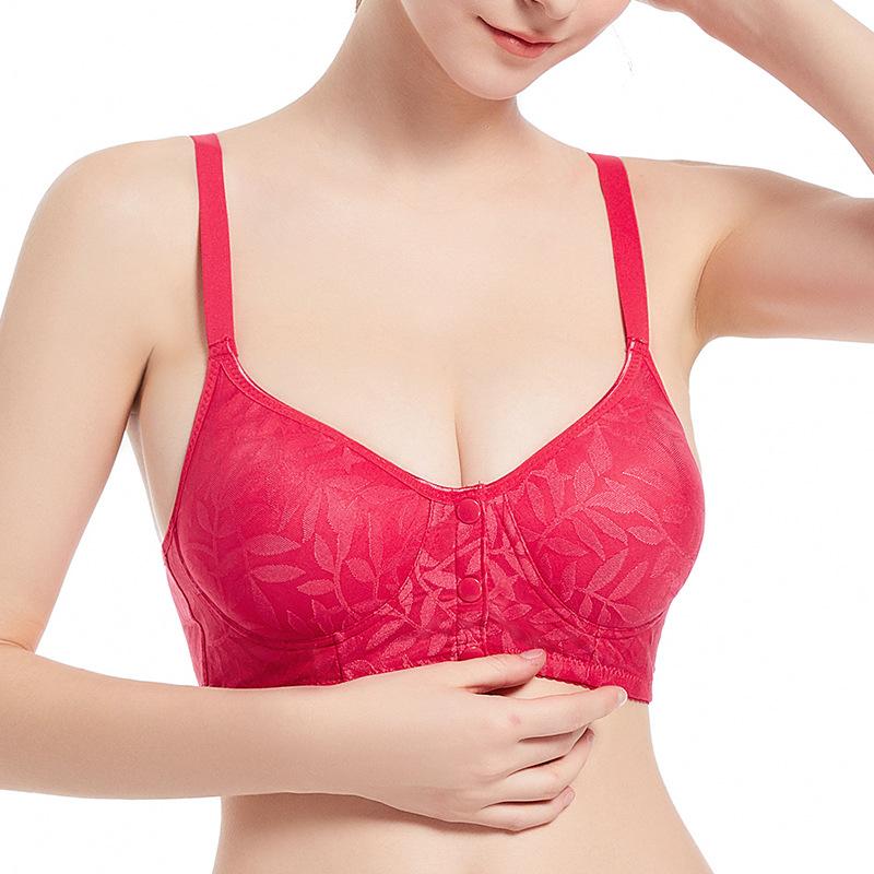 Styling cup front buckle large size underwear women's no steel ring adjustable vest new large size bra