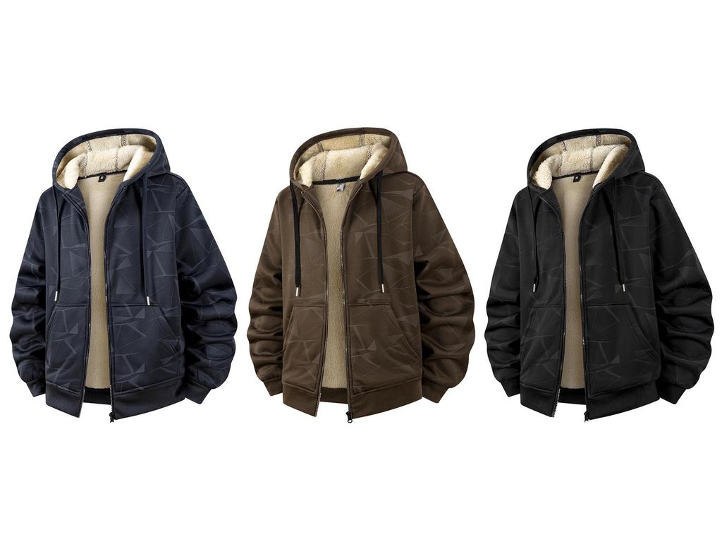 Men's European Plus Size Hooded Lamb Fleece Jacket - S to 6XL, Thick Winter Coat, Casual Cardigan