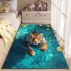 Tiger Swimming In Clear Water Carpet Yoga Living Room Room Decor Children's Crawling Mat Doormat Area Rug Games Mat