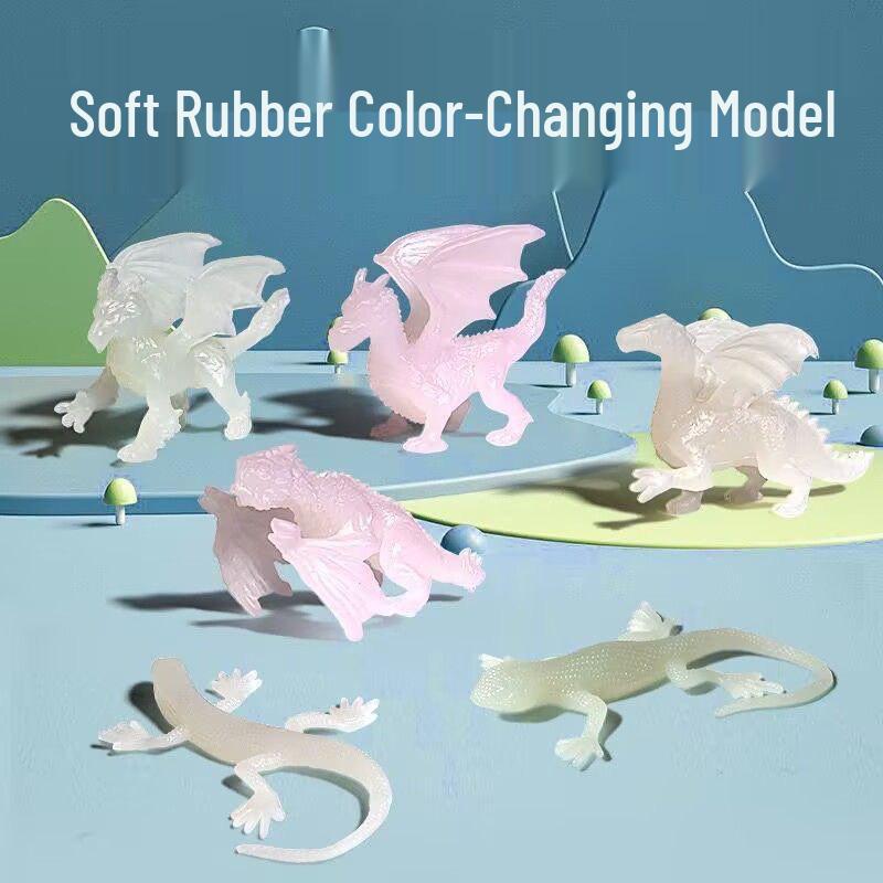 Color-Changing Soft Rubber Magic Dragon Toy with Light