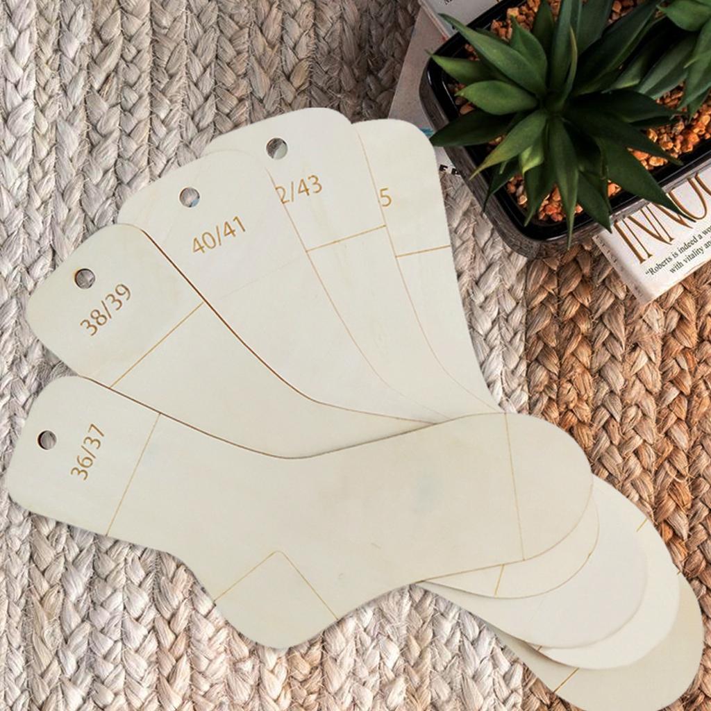 5 Pcs Sock Boards Set Wood Socks Template Knitting Aid Socks Knitting Stencils Socks Knitting Chart for Craft Hobbyist