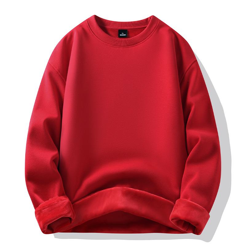 

Fashion Sweater Men s New Spring, Autumn and Winter Solid-colour Padded and Thickened Hoodie Tide Couple Round Neck Jacket Tops 5XL: Recommended 200-110kg