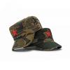 Vintage Camouflage Military Cap Red Star Embroidery Cotton Flat Top Hat Unisex Outdoor Sun Protection Hiking Travel Cap