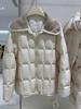 Yu Yan, corduroy doll collar splicing down jacket women's winter new white duck down stand-up collar bread jacket