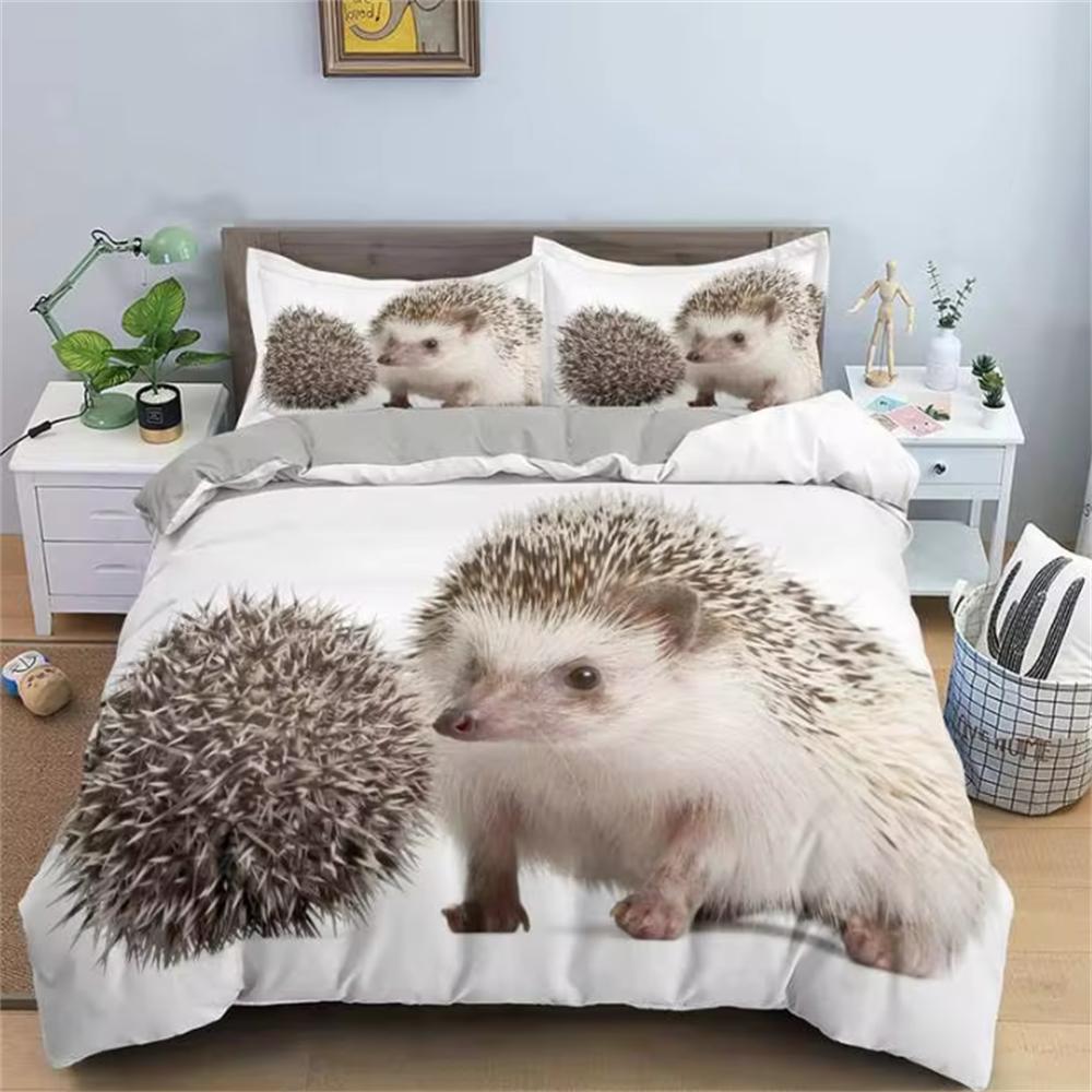 

Comforter Animal Hedgehog Bedding Set Cartoon Flower Single Double Size For Boys Girls Kids Home Decor Cute S Comforter (quilt)-EU Single(135*200cm)3pcs