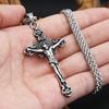 Vintage Stainless Steel Jesus Cross Pendant for Men Women Hip Hop Religion Amulet Necklace Fashion Jewelry Gifts Dropshipping