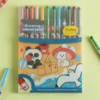 12 Diamentowych Obrotowych Kredek Kolorowych