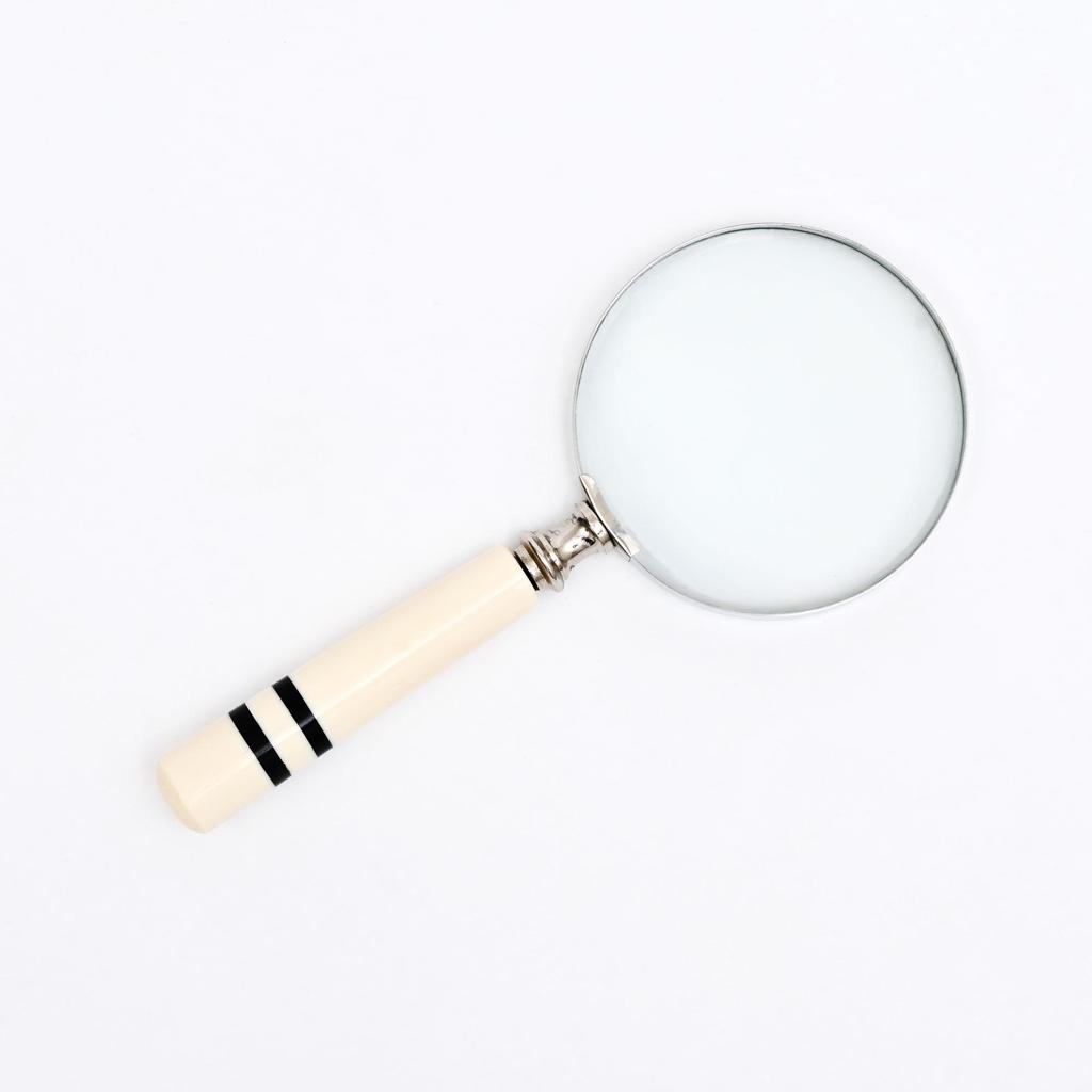 Classic Striped Handle Magnifying Glass Steel & Resin Design