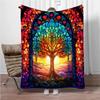 3D Abstract Tree Of Life Flannel Blanket Fluffy Children Sofa Plush Bedspread Throw Lunch Blanket for Sofa Bed Nap Cover Kids
