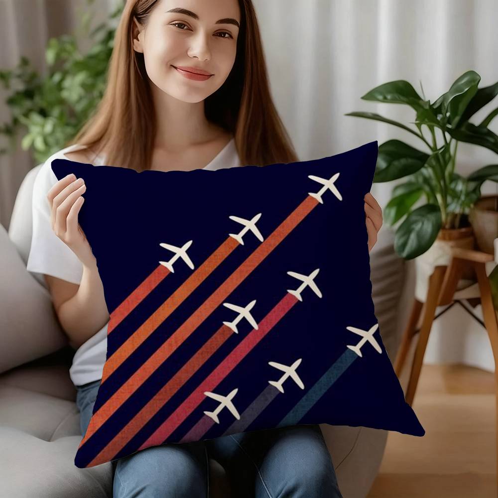 L-Lufthansa German Airlines Poszewka na poduszkę Krótki plusz Dwustronny nadruk Kwadratowe poszewki na poduszki dekoracyjne na sofę do domu