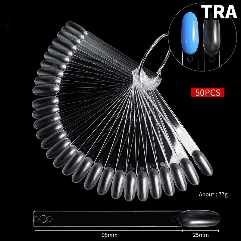 

50 шт. Прозрачные веерные палочки для демонстрации лака для ногтей, образцы накладных ногтей, палочки для практики нейл-арта, доска для демонстрации цвета as the picture
