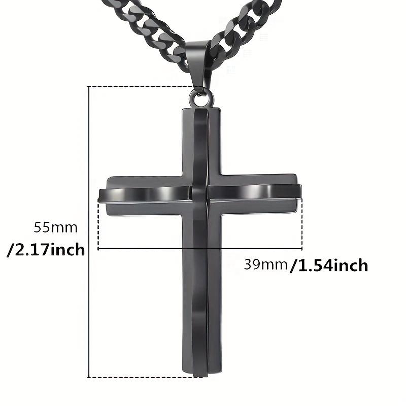 1pc Men's Hip Hop Style Crafts Black Cross Accessories Hip Hop Trendy Men's Pendant Cross Necklace